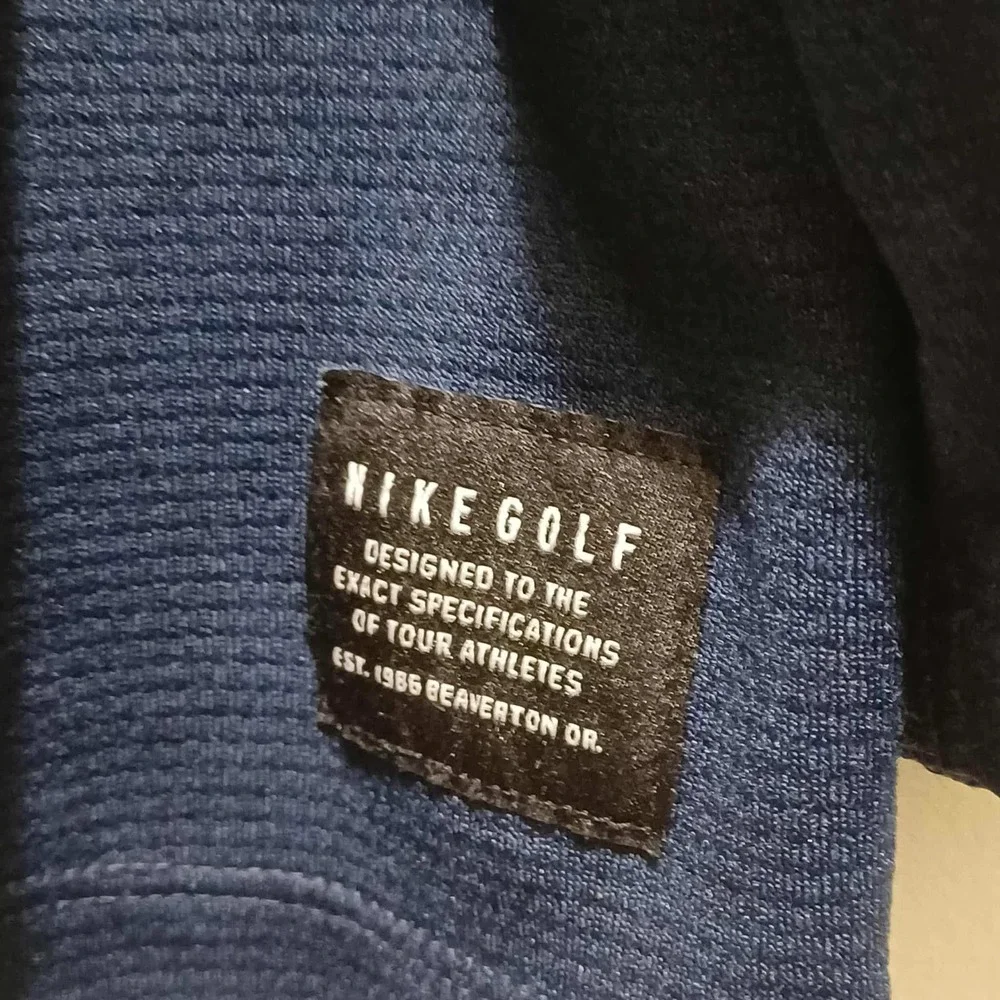 Nike‎ Golf Dri-FIT Pullover Men's XL Long Sleeve Blue Black 1/4 Zip Shirt